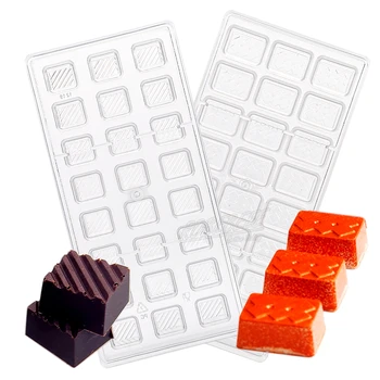 2 עיצובים 24 חללים בדוגמת מלבן הקוביה ברור עובש שוקולד סוכריות מכונת קוביות קרח תבניות Sugarcraft דפוס DIY גאדג ' טים